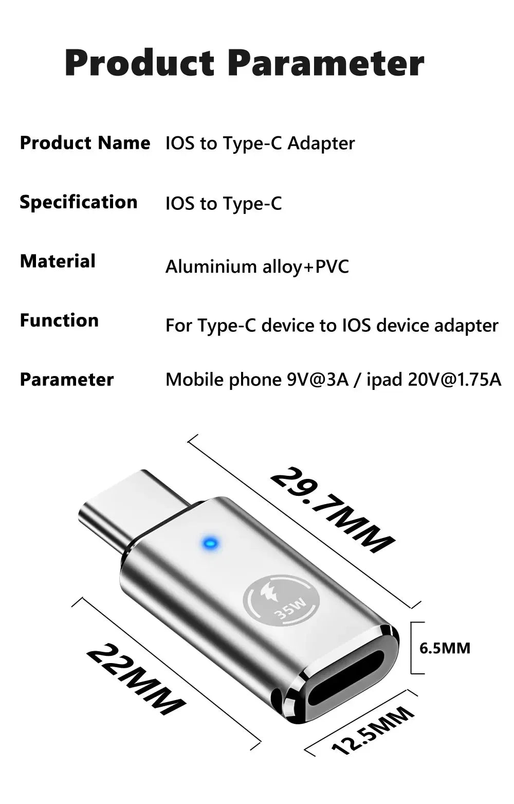 CowLost | product_id-usb-c-to-ios-adapter-pd-35w-fast-charging-otg-data-transfer-for-iphone-15-ipad |13