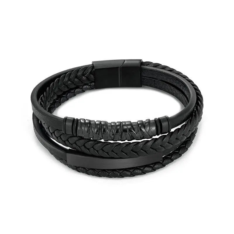 CowLost | multilayer-stainless-steel-insert-bracelet-viking-leather-bracelets-for-men |5