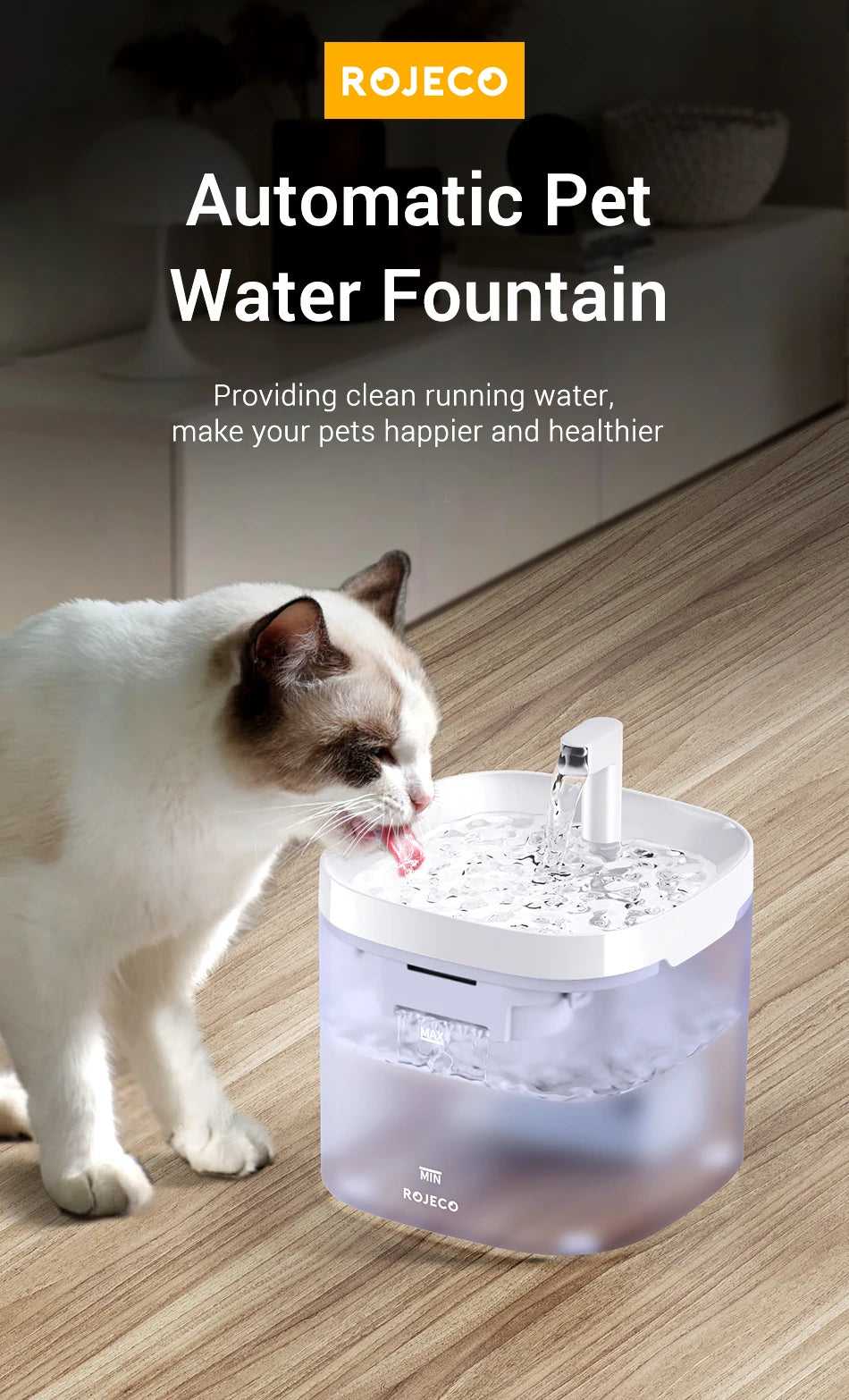 CowLost | cat-food-rojeco-1-5l-automatic-cat-and-dog-water-fountain-with-filter-pump |7