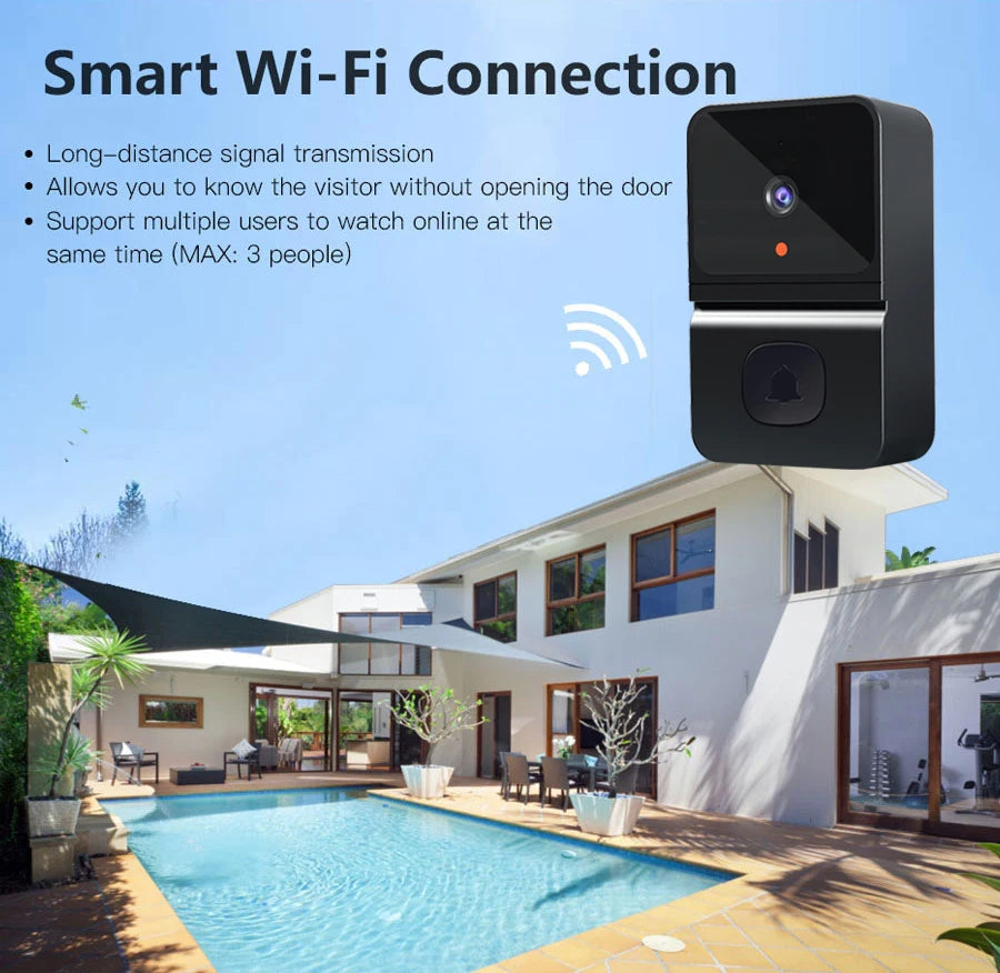 CowLost | wifi-video-doorbell-smart-home-wireless-security-protection-camera-ring-door-bell-intercom-night-vision-rechargeable-kement-app |9
