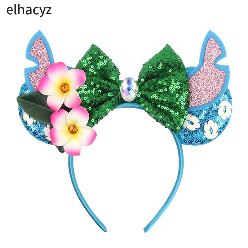 CowLost | cartoon-lilo-stitch-head-band-girls-sequins-bow-hairband |67