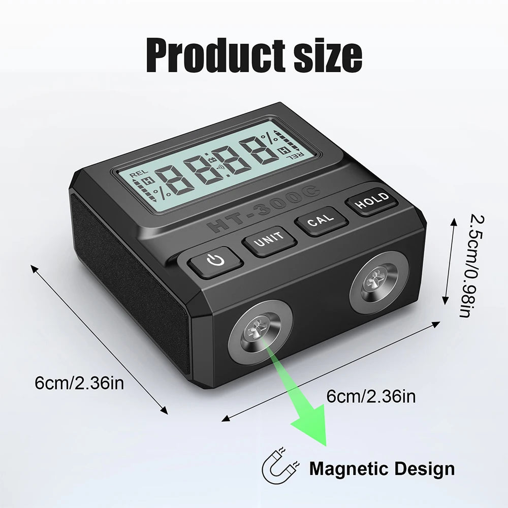 Mini Digital Protractor 90° Inclinometer LCD Angle Gauge with Magnet for Woodworking & Home Use