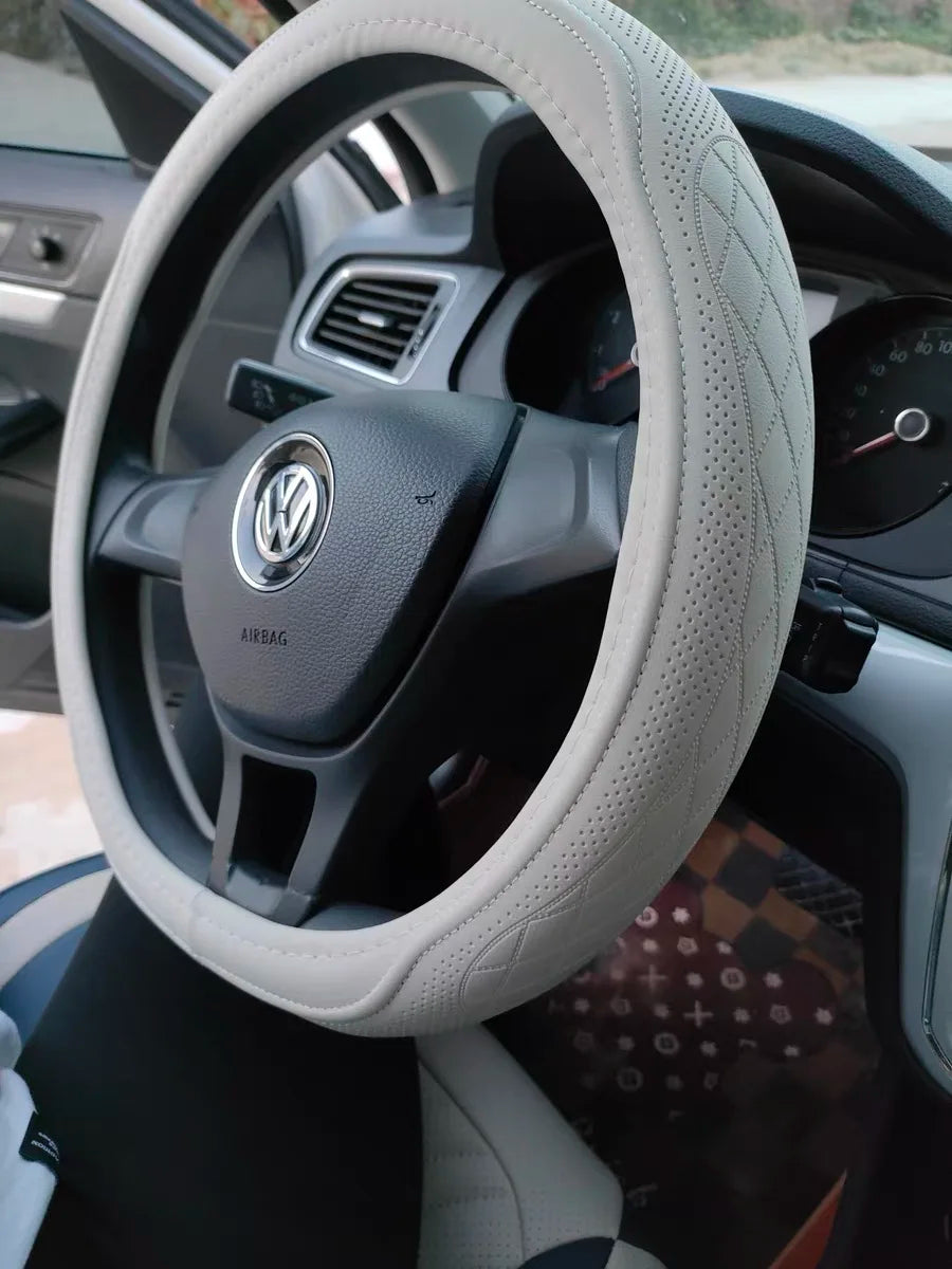 CowLost | napa-leather-perforated-patchwork-car-steering-wheel-cover |21