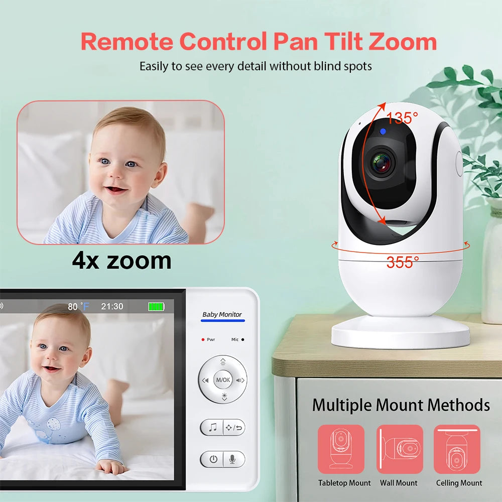 CowLost | video-baby-monitor-7-1080p-hd-large-display-4x-zoom-tf-card-slot-feeding-timer-2-way-audio-security-camera-babysitter-abm780 |3
