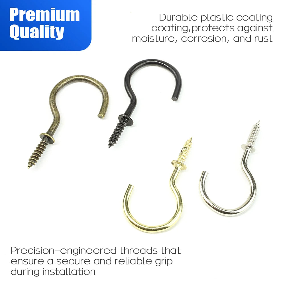 CowLost | nindejin-66pcs-heavy-duty-screw-hooks-kit-carbon-steel |4