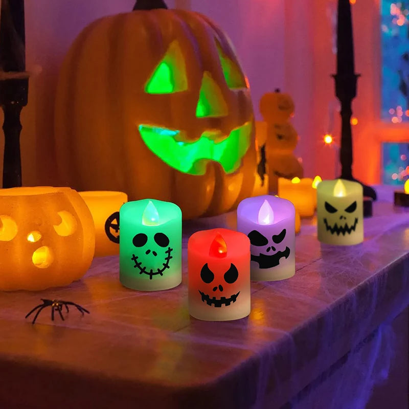 CowLost | 6pcs-halloween-led-ghost-pumpkin-candle-lights-for-party-and-home-decoration |7