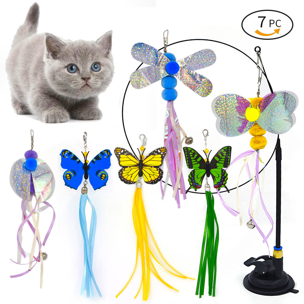 CowLost | cat-treats-handfree-interactive-cat-feather-wand-toy-with-suction-cup |9