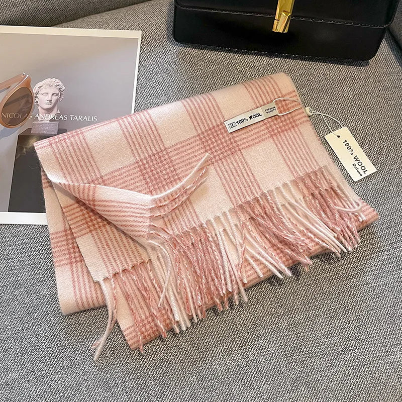 CowLost | australian-wool-winter-plaid-cashmere-scarf |35