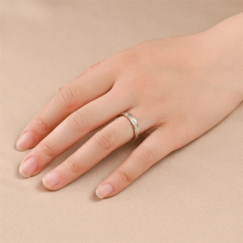 Stainless Steel Frosted Couple Rings for Men & Women, Valentine's Day Gift, Sizes 5-13