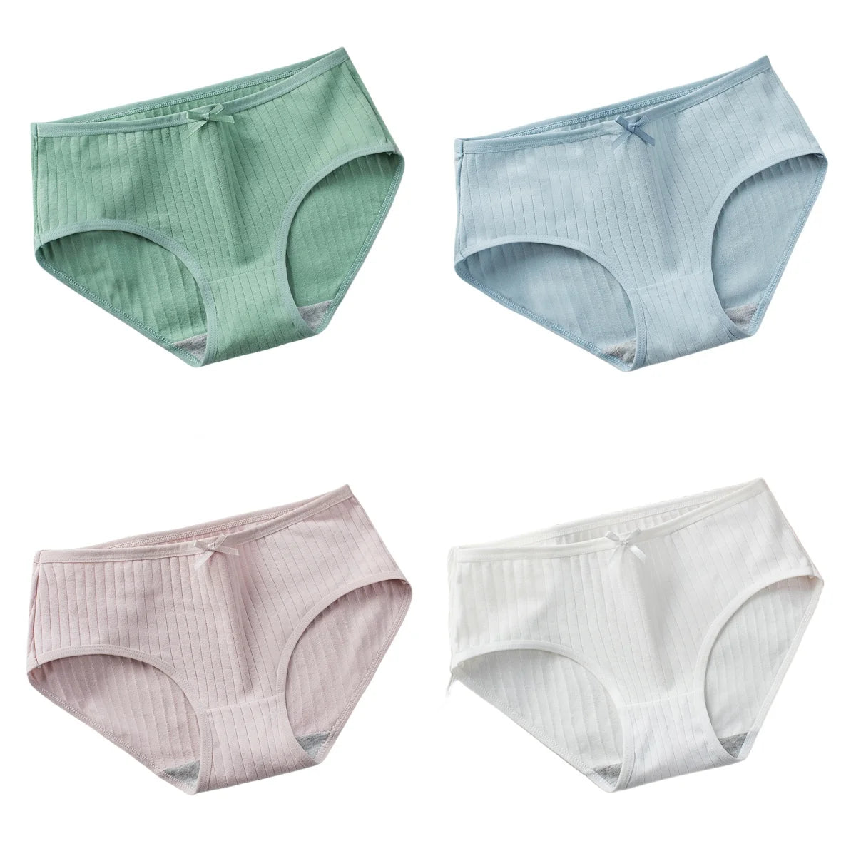 CowLost | product_id-4pcs-womens-low-waist-cotton-breathable-briefs |9