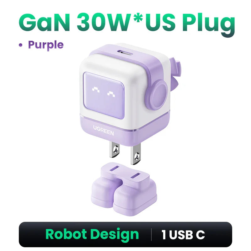 CowLost | ugreen-65w-30w-gan-charger-robot-design-pd3-0-fast-charger |30