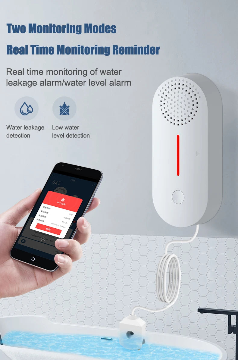 CowLost | independent-water-leakage-detectort-tuya-water-level-sensor-home-kitchen-bathroom-security-alarm-90db-high-volume-alarm-sound |9