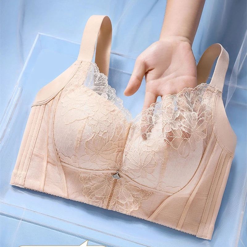 CowLost | large-size-sexy-lace-modal-womens-push-up-underwear-no-rims-thin-sports-bra-for-small-side-breasts |1