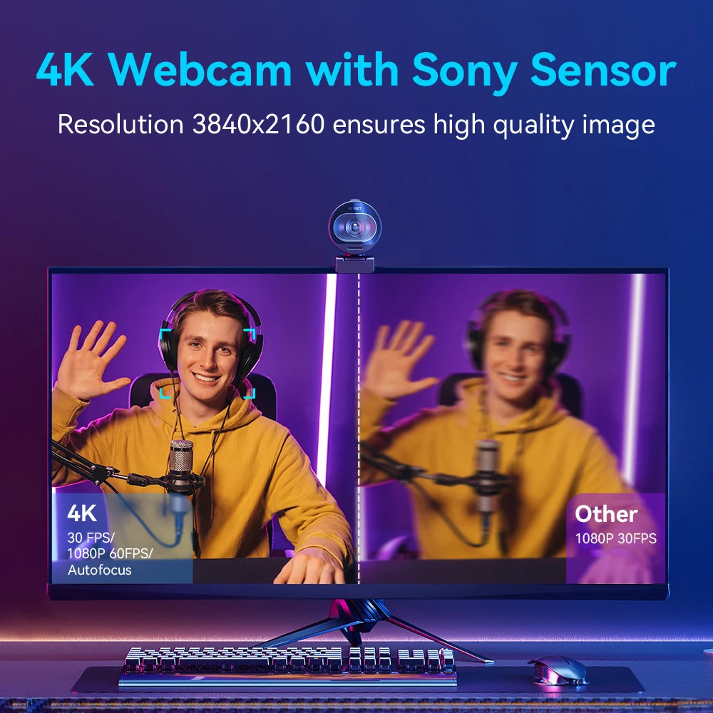 CowLost | webcam-4k-streaming-web-camera-1080p-60fps-usb-camera-emeet |2