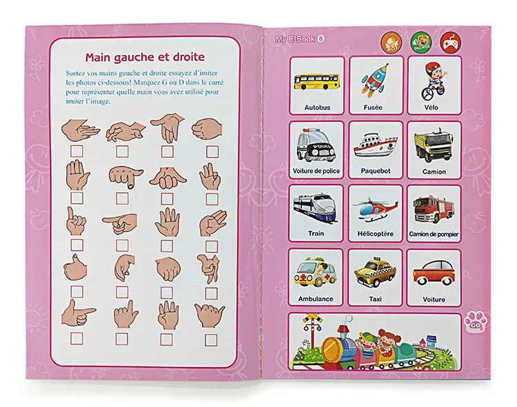 French-English Bilingual Children's Voice Reading Book Early Learning Toy