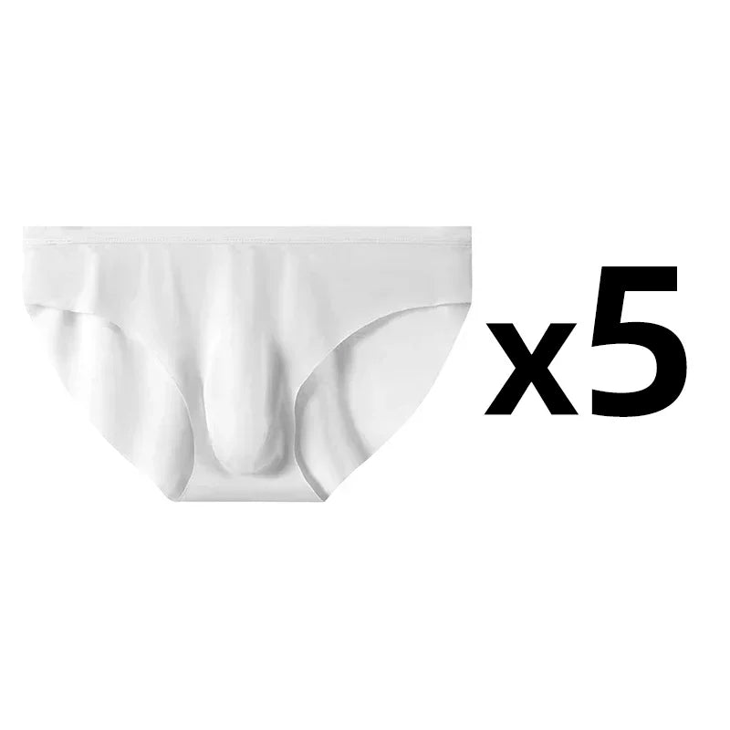 CowLost | 5-pairs-lot-mens-ice-silk-seamless-briefs-summer-transparent-quick-drying-underwear |16