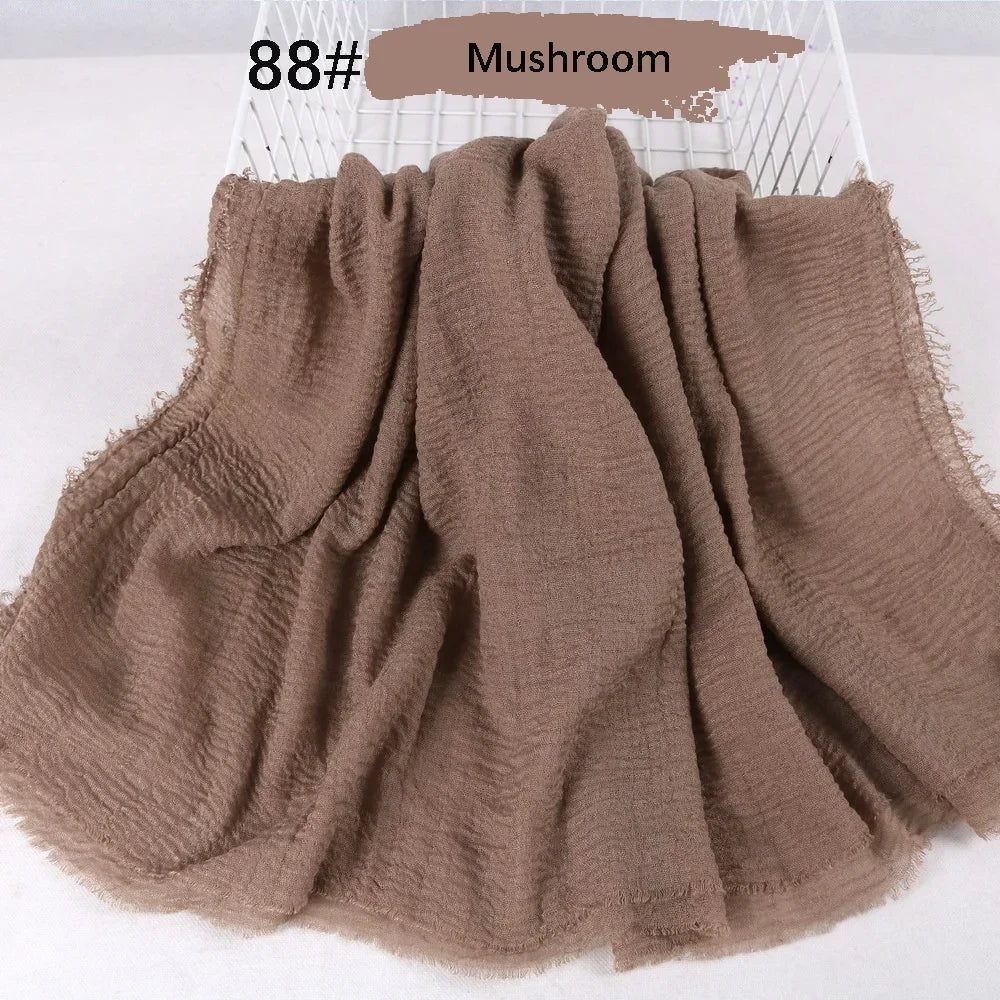 180X90CM Muslim Women Crinkle Hijab Soft Cotton Scarf