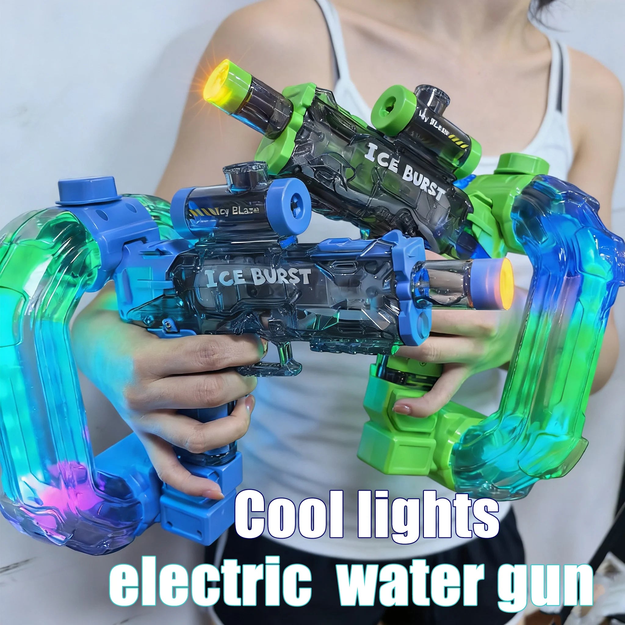 Ring-Shaped Electric Water Gun with Lights and Sound – Kids Summer Toy Gift