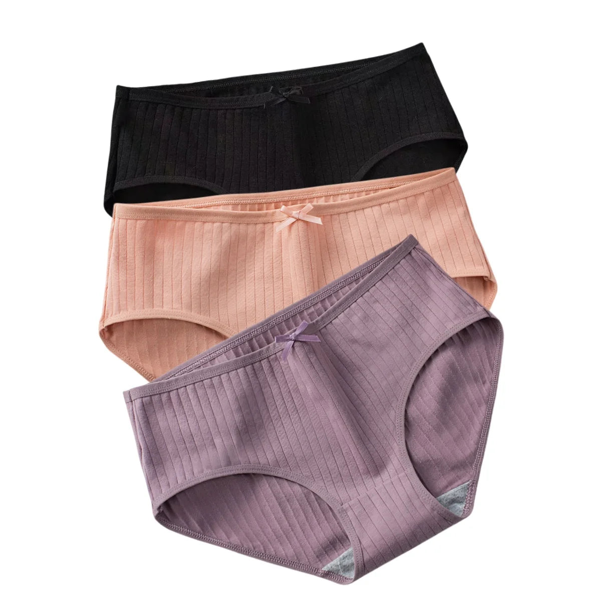 CowLost | product_id-3pcs-women-s-low-waist-breathable-cotton-solid-briefs |14