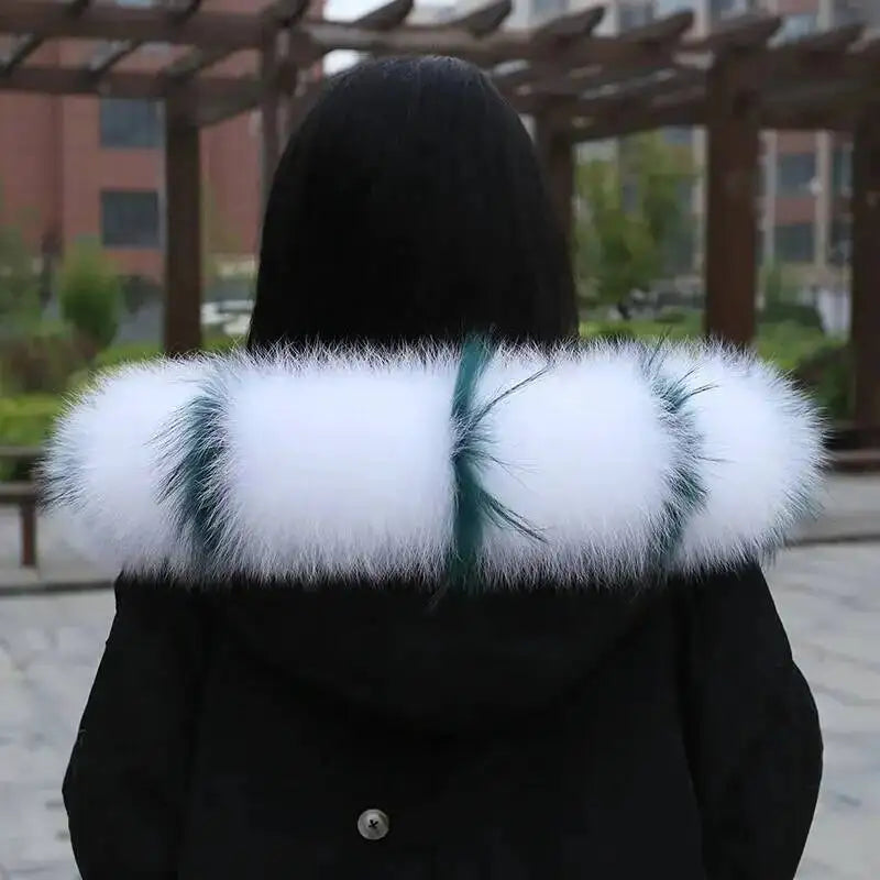 CowLost | fox-fur-collar-for-women-luxury-warm-winter-coat-trim-scarf |36