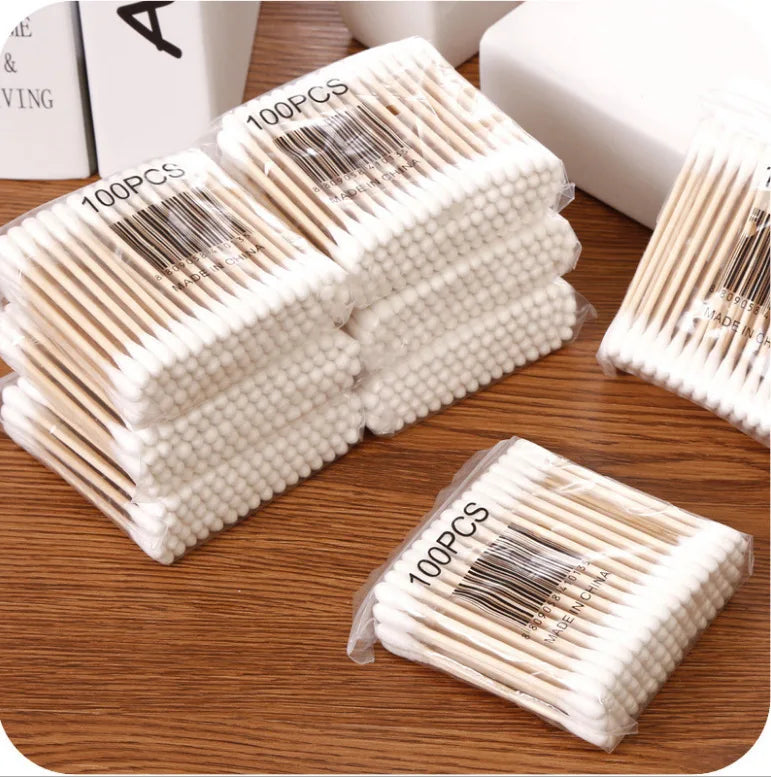 CowLost | 500pcs-double-head-wood-cotton-swab-nose-ears-cleaning |7