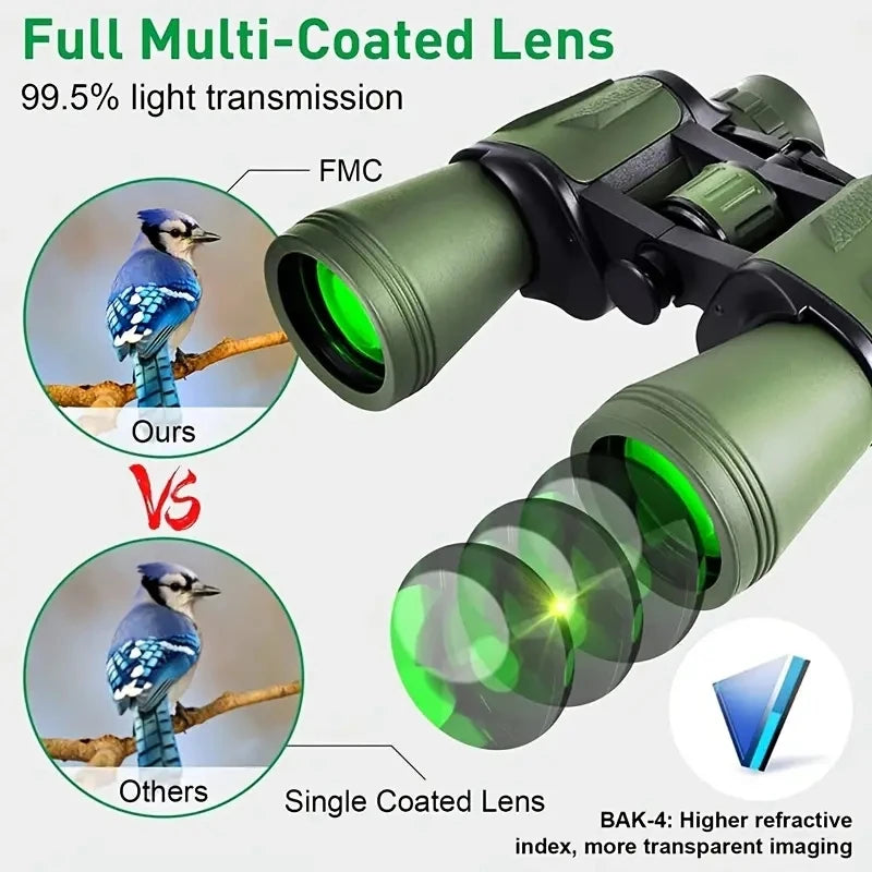CowLost | 20x50-binoculars-fmc-coated-bak4-prism-telescope-ipx4-waterproof-lightweight-portable-design-for-camping-hunting-hiking |3