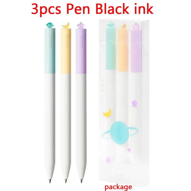 CowLost | product_id-kaco-cute-happy-puppy-gel-pen-set-3pcs-k7-push-0-5mm-black-ink-quick-drying-gel-ink-pen-papeleria-for-girls |22