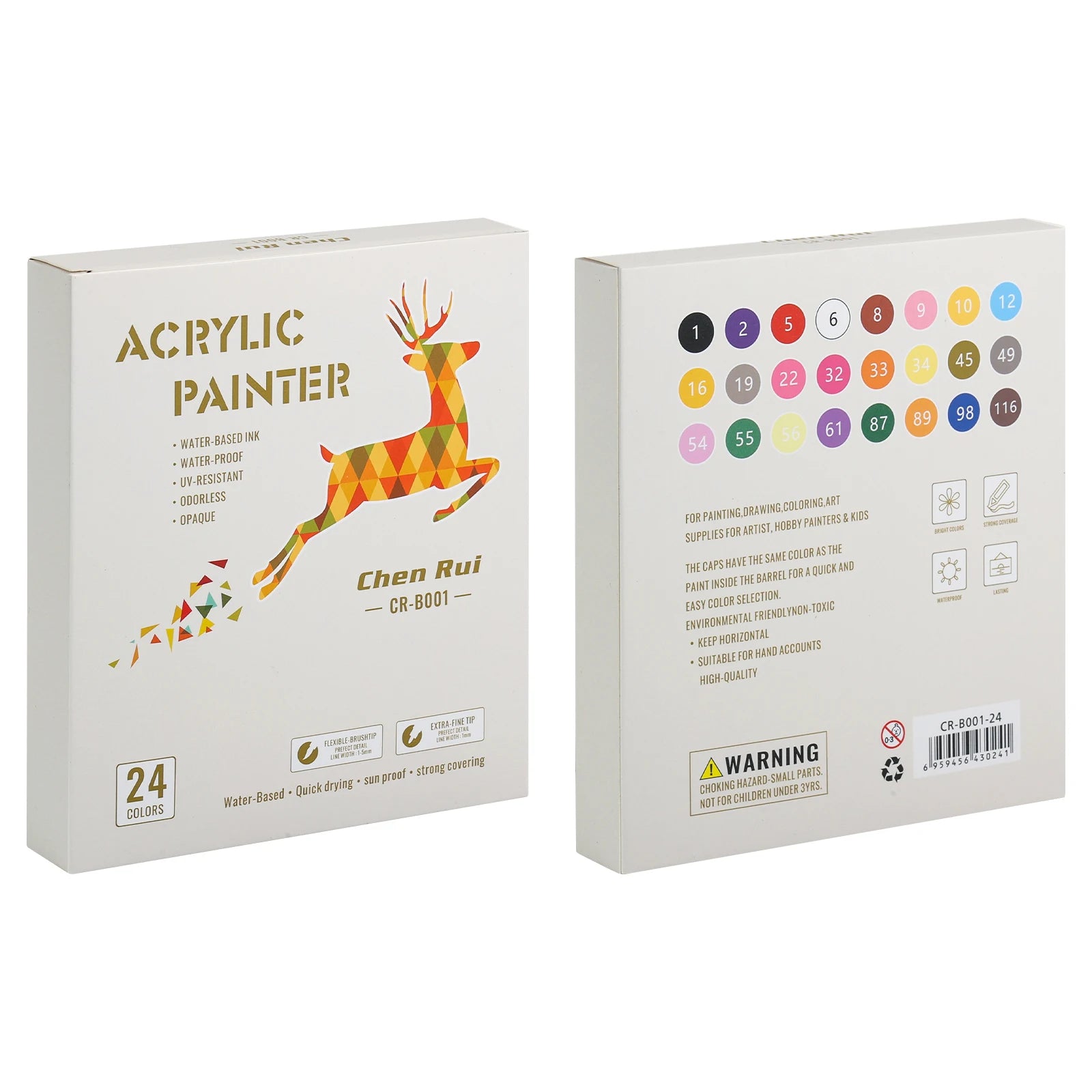 CowLost | product_id-chenrui-dual-tip-acrylic-paint-markers-60-80-colors-for-wood-canvas-glass-ceramic-diy-graffiti |11