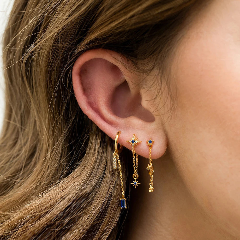 CowLost | stainless-steel-cubic-zirconia-chain-hoop-earring-for-women |8
