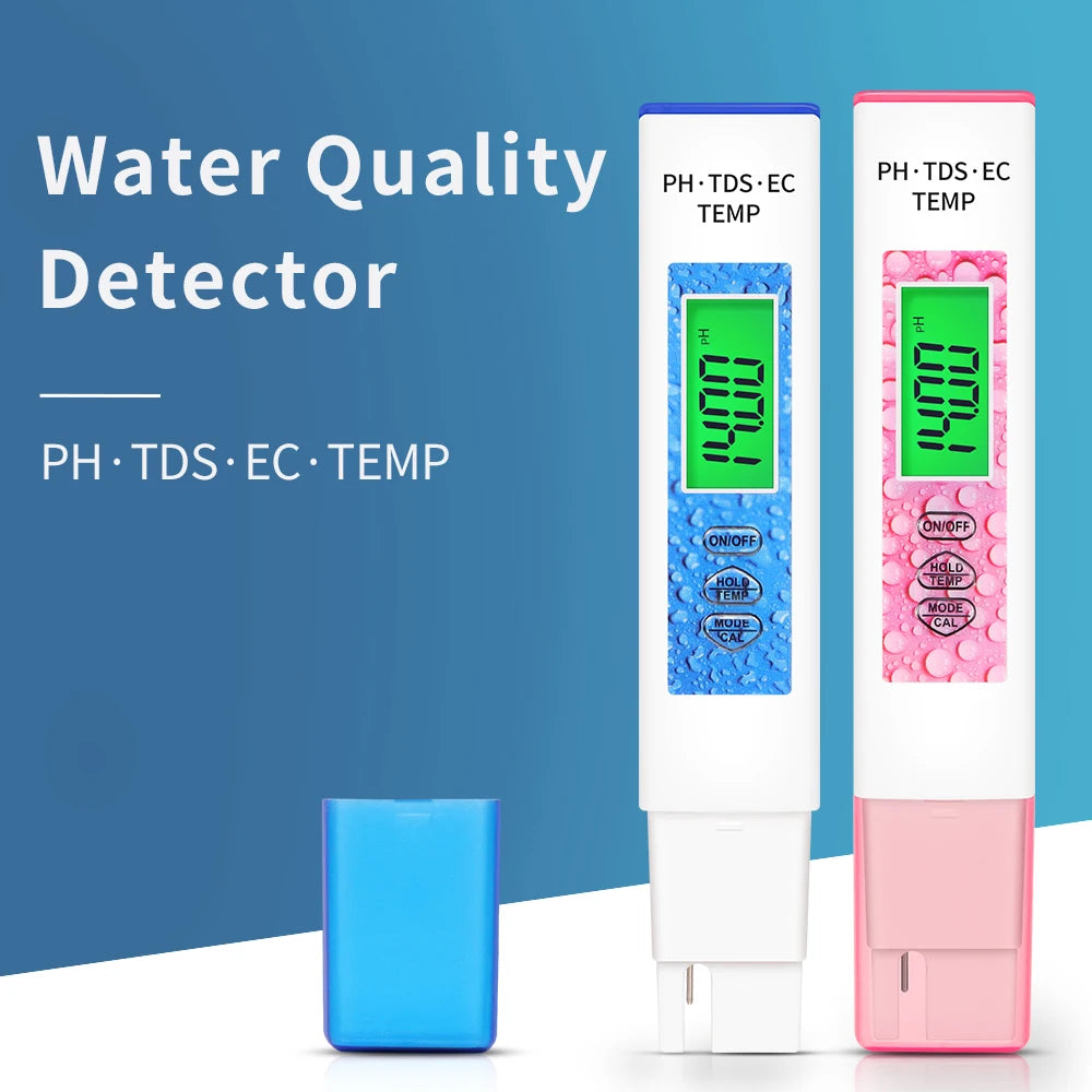 4-in-1 Digital PH Meter Water Quality Tester PH TDS EC TEMP Pen with High-Sensitivity Probe