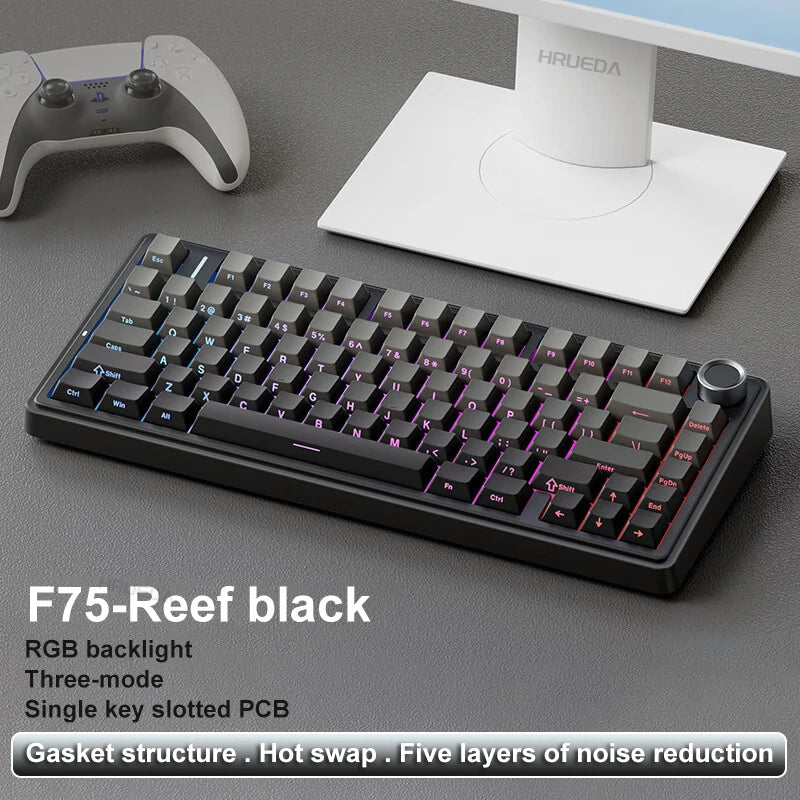 CowLost | aula-f75-oem-rgb-customized-hot-swap-pbt-75-80-keys-bluetooth-5-0-2-4g-wireless |17