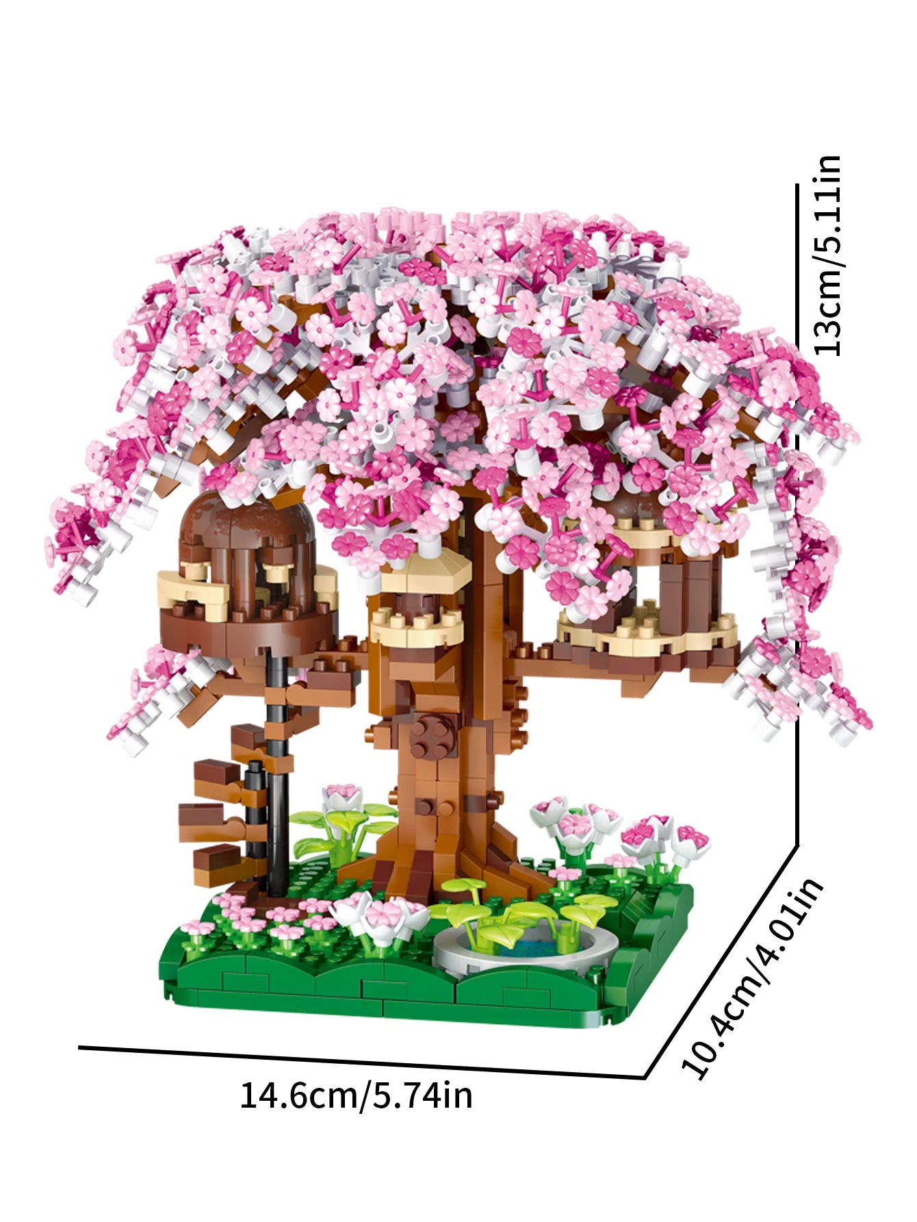 CowLost | product_id-pink-cherry-blossom-rainbow-treehouse-building-block-toy-for-parent-child-assembly |15