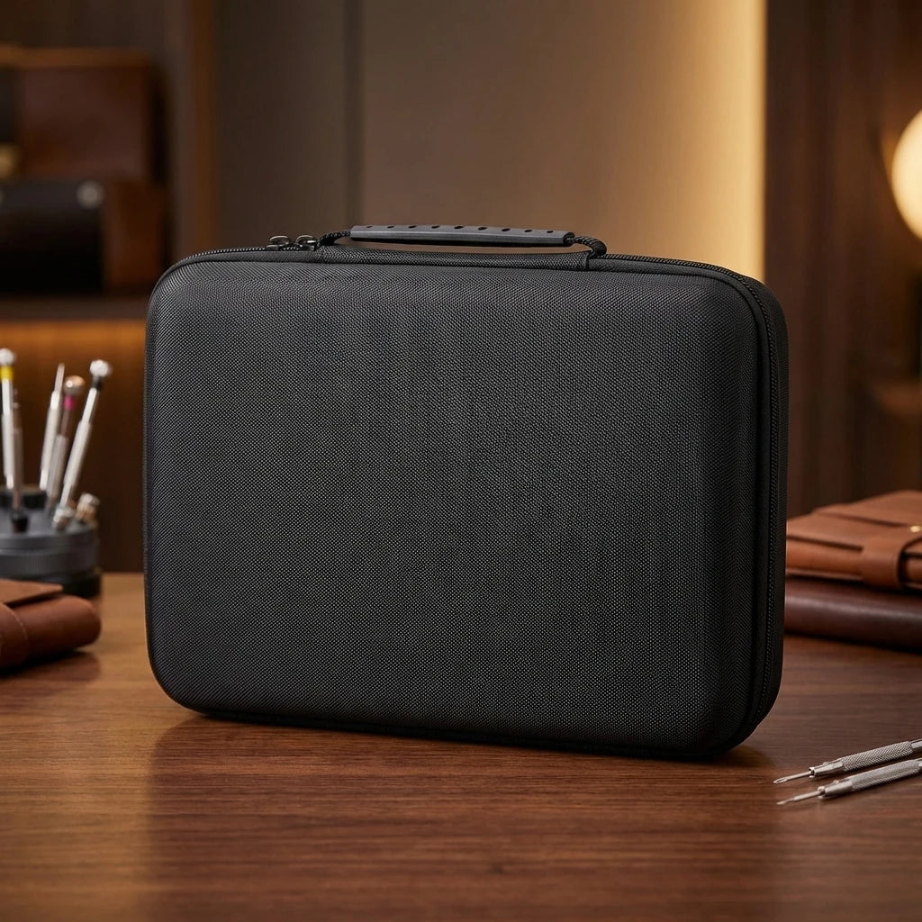 CowLost | hard-shell-15-slots-watch-storage-organizer-case-watch-carry-box-fit-large-and-small-watches-with-soft-foam-pillow |2
