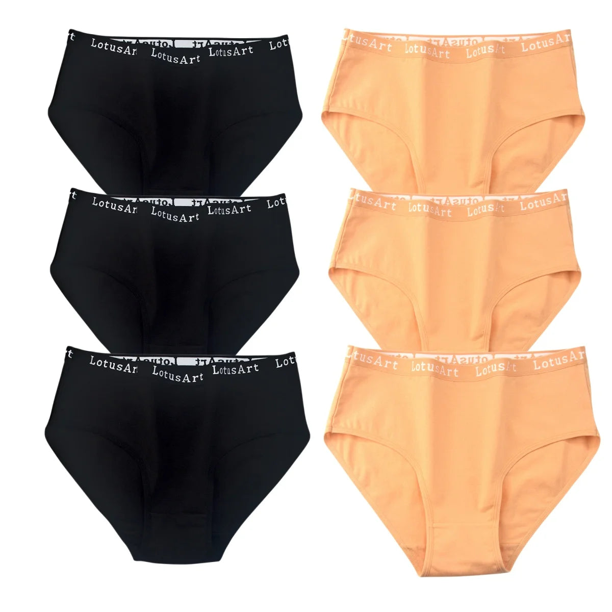 CowLost | product_id-6pcs-women-s-high-rise-seamless-cotton-briefs-m-2xl-solid-colors |24