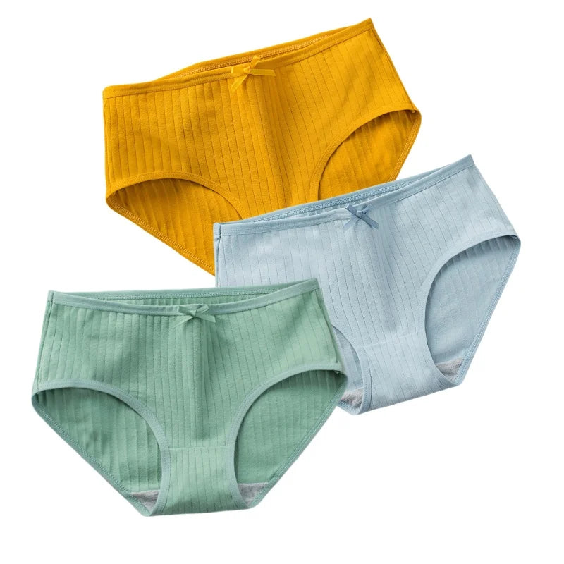 CowLost | product_id-3pcs-women-low-waist-solid-briefs-breathable-cotton-panties |38