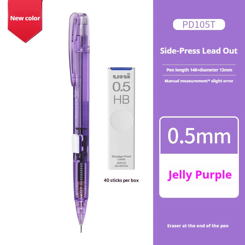 CowLost | product_id-pentel-pd105t-0-5mm-mechanical-pencil-break-resistant-lead-color-blocked-transparent-side-smooth-writing |16