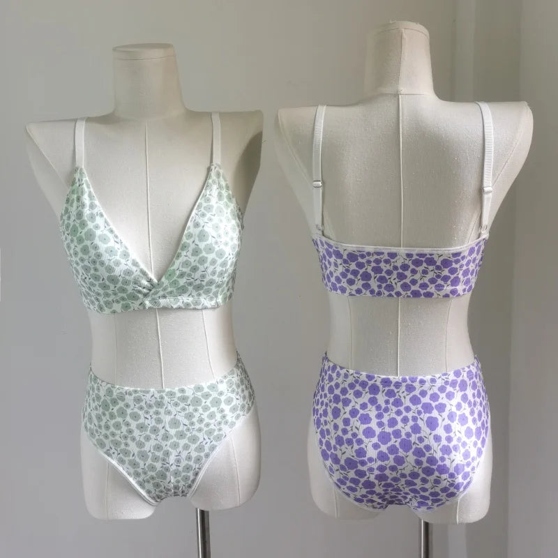CowLost | product_id-women-floral-seamless-push-up-bra-low-waist-panties-set-sexy-v-neck-lingerie |3