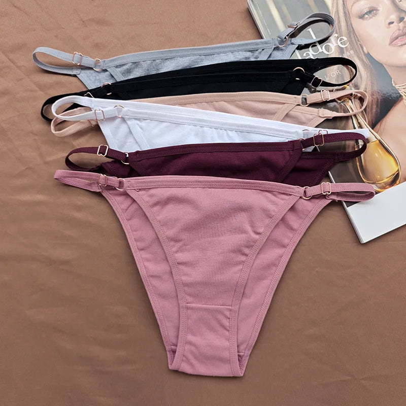 CowLost | product_id-4-pack-women-s-cotton-low-rise-brazilian-briefs-s-xl-with-adjustable-buckle |1