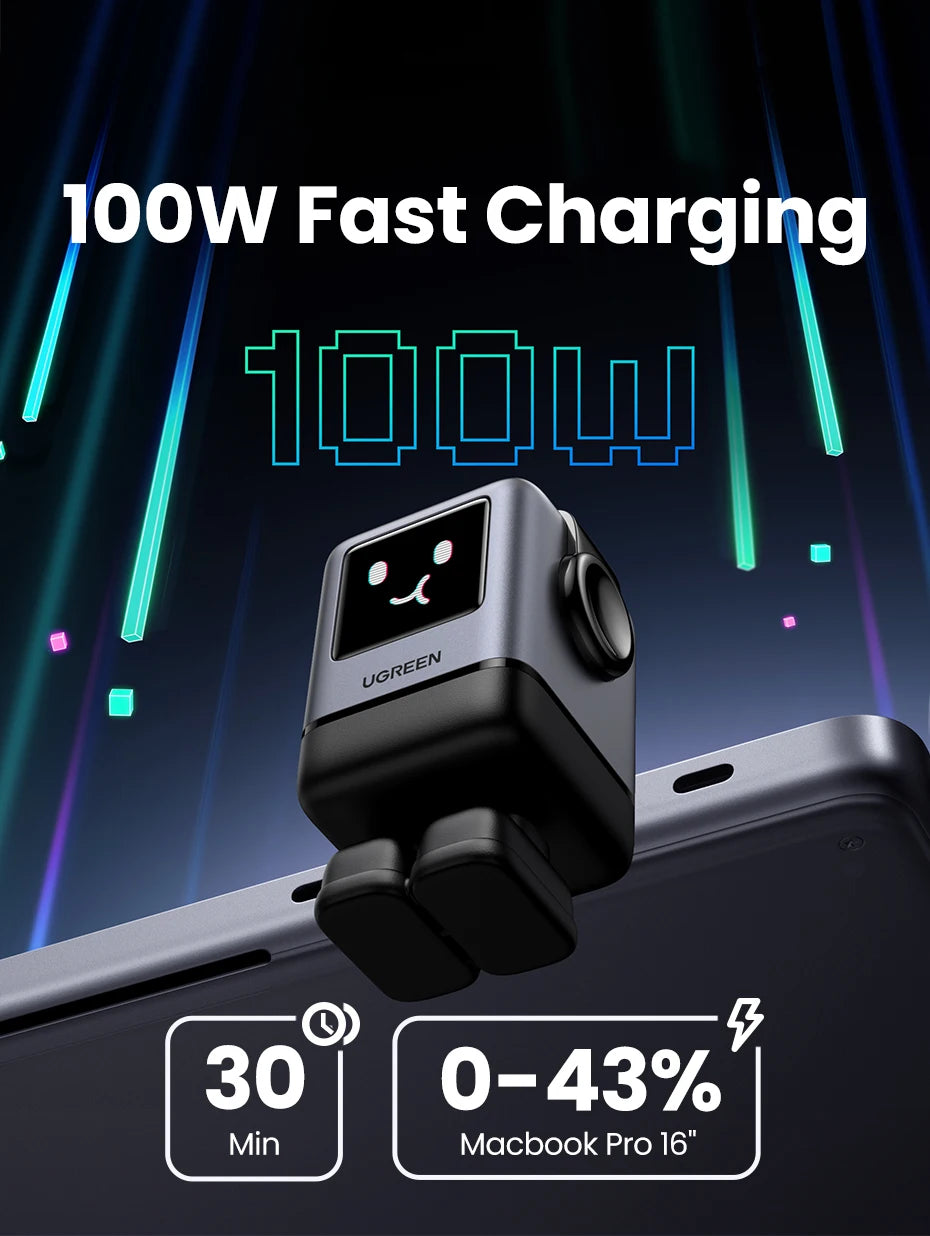 CowLost | ugreen-uno-100w-gan-charger-robot-design-qc4-0-3-0-pps |7