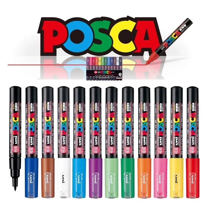 CowLost | product_id-uni-posca-pc-1m-3m-5m-multi-color-acrylic-permanent-marker-for-fabric-rock-metal-pop-posters-graffiti |1