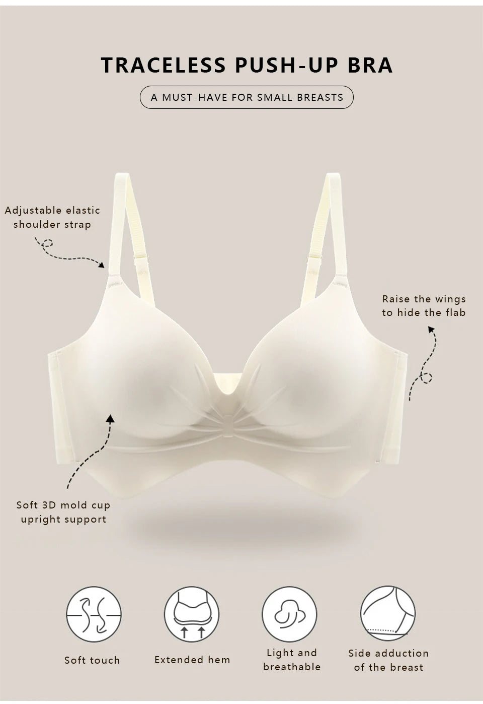 CowLost | product_id-fallsweet-seamless-wireless-push-up-bra-thick-comfortable-bralette-32-38ab |6