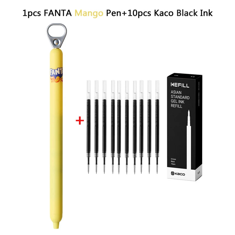 CowLost | product_id-kaco-fanta-collab-sprint-pop-up-0-5mm-black-gel-pen-side-knock-smooth-writing-stationery |25