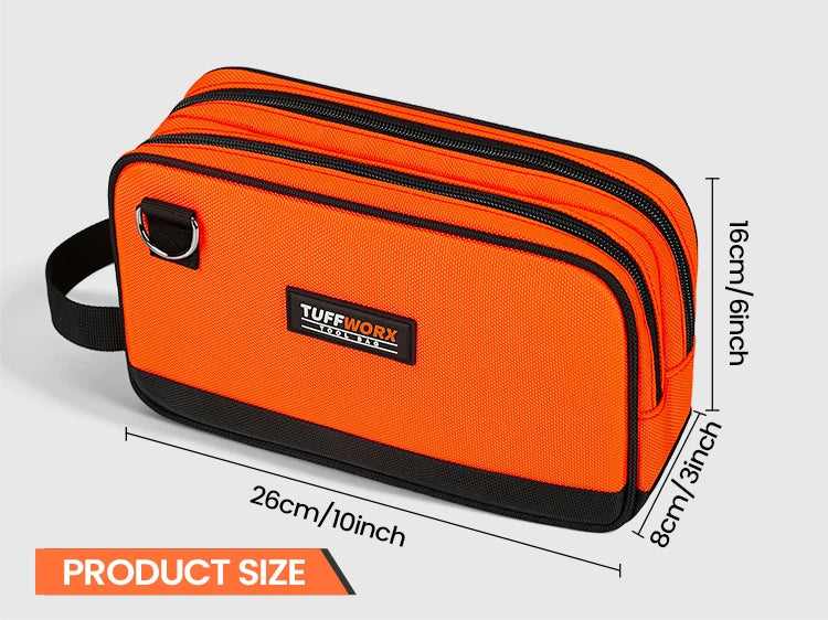 CowLost | product_id-compact-double-zip-tool-bag-orange-black |8