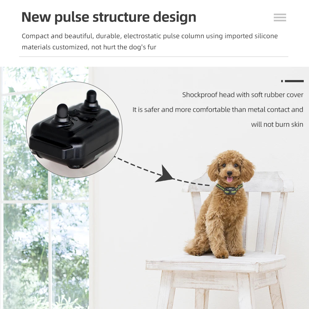 800m Waterproof Rechargeable Electronic Dog Training Collar with Nylon Rope Stop Barking