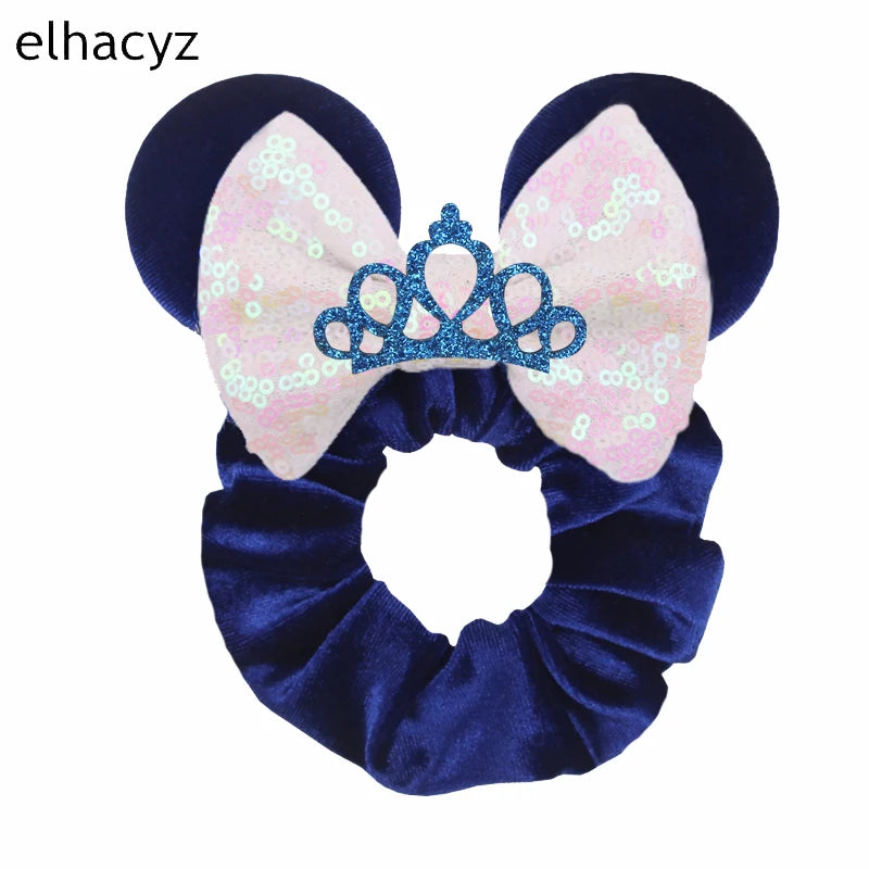 CowLost | mouse-ears-sequins-bow-women-velvet-scrunchies |16