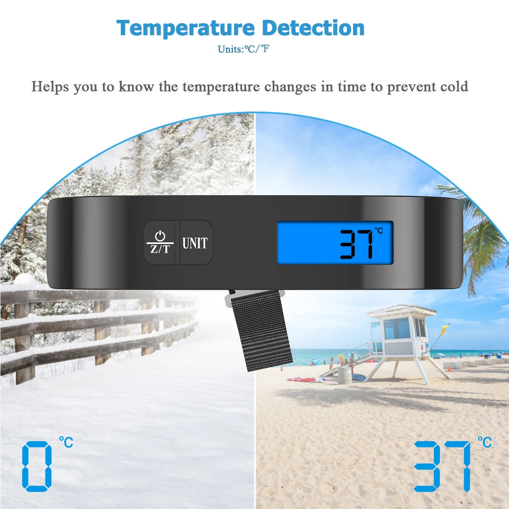 50kg Digital LCD Portable Luggage Scale Handheld Hanging Suitcase Weight Scale