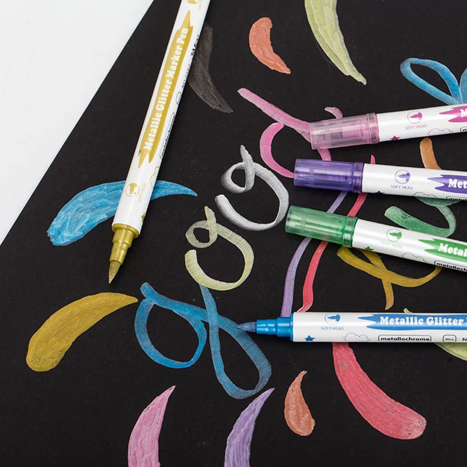 CowLost | product_id-10pcs-dual-tip-metallic-paint-markers-with-brush-fine-nibs-for-art-scrapbooking |2