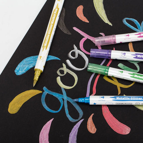 CowLost | product_id-10pcs-dual-tip-metallic-paint-markers-with-brush-fine-nibs-for-art-scrapbooking |2