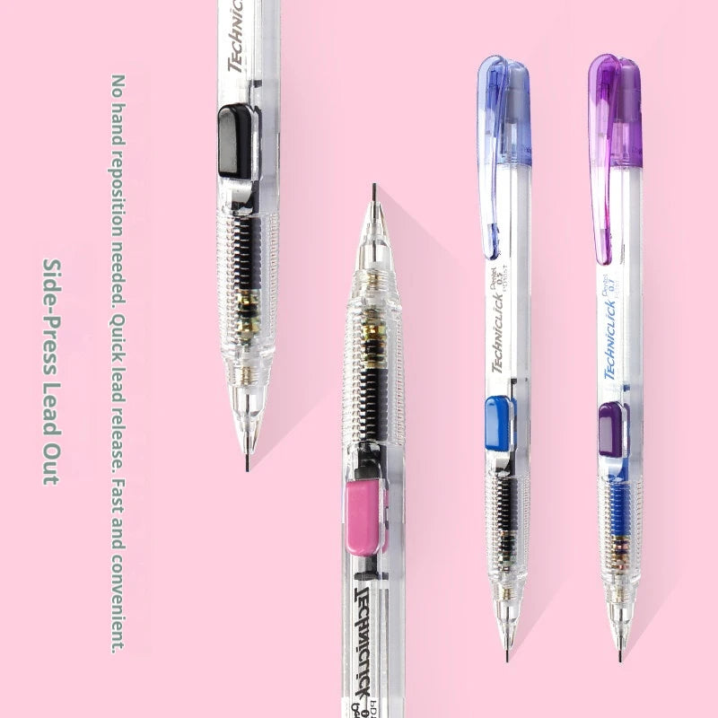 CowLost | product_id-pentel-pd105t-0-5mm-mechanical-pencil-break-resistant-lead-color-blocked-transparent-side-smooth-writing |4