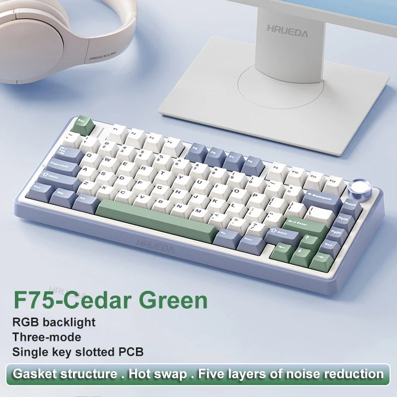 CowLost | aula-f75-oem-rgb-customized-hot-swap-pbt-75-80-keys-bluetooth-5-0-2-4g-wireless |22